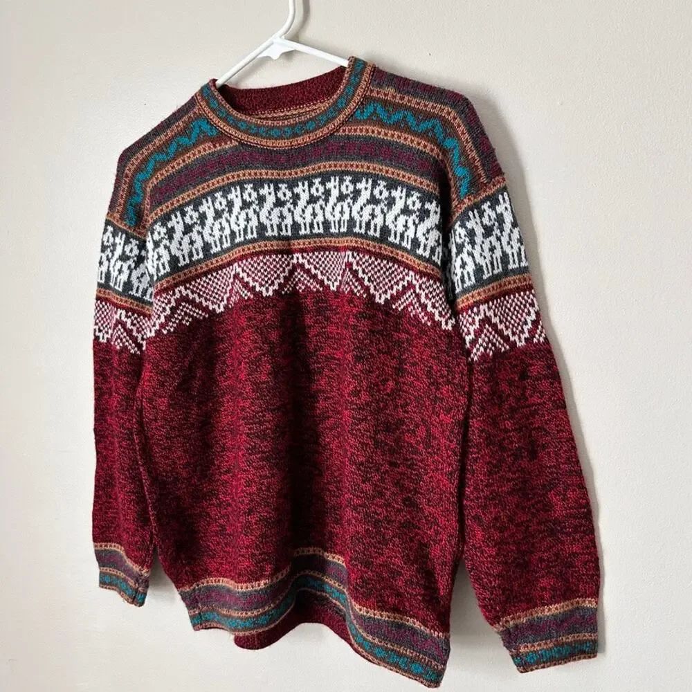 Tribal Southwest Knit Sweater Womens MEDIUM Lightweight Wool Preppy Casual - Picture 4 of 7
